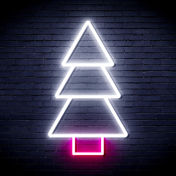 ADVPRO Christmas Tree Ultra-Bright LED Neon Sign fnu0129 - White & Pink