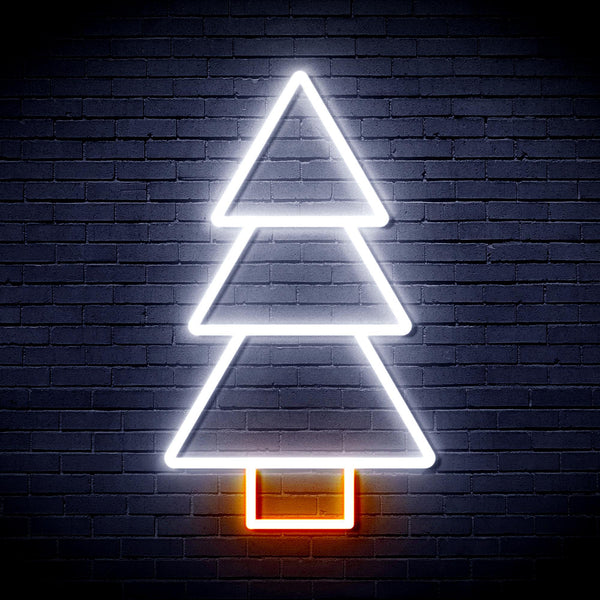 ADVPRO Christmas Tree Ultra-Bright LED Neon Sign fnu0129 - White & Orange