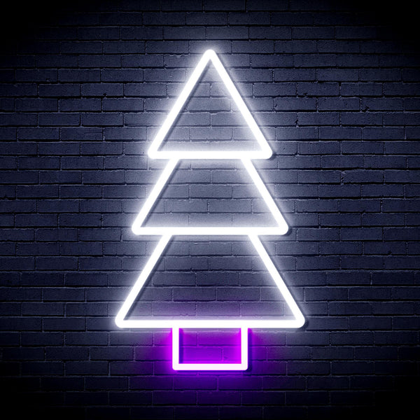 ADVPRO Christmas Tree Ultra-Bright LED Neon Sign fnu0129 - White & Purple