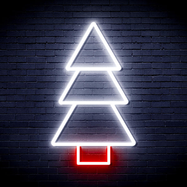 ADVPRO Christmas Tree Ultra-Bright LED Neon Sign fnu0129 - White & Red
