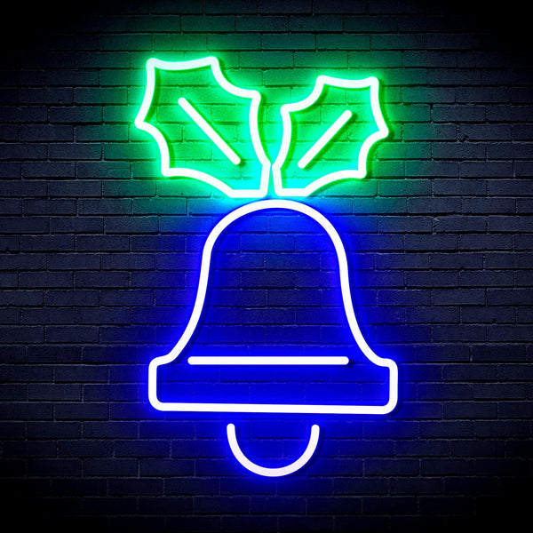 ADVPRO Jingle Bell Ultra-Bright LED Neon Sign fnu0130 - Green & Blue