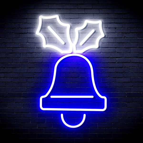 ADVPRO Jingle Bell Ultra-Bright LED Neon Sign fnu0130 - White & Blue