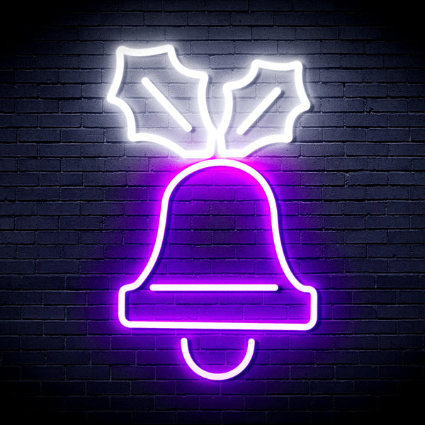 ADVPRO Jingle Bell Ultra-Bright LED Neon Sign fnu0130 - White & Purple