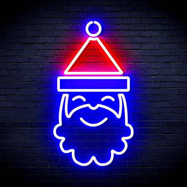 ADVPRO Santa Claus Face Ultra-Bright LED Neon Sign fnu0131 - Blue & Red