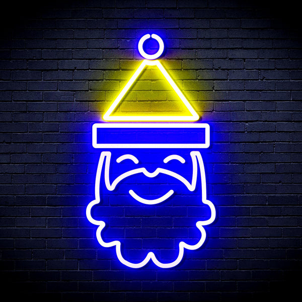 ADVPRO Santa Claus Face Ultra-Bright LED Neon Sign fnu0131 - Blue & Yellow
