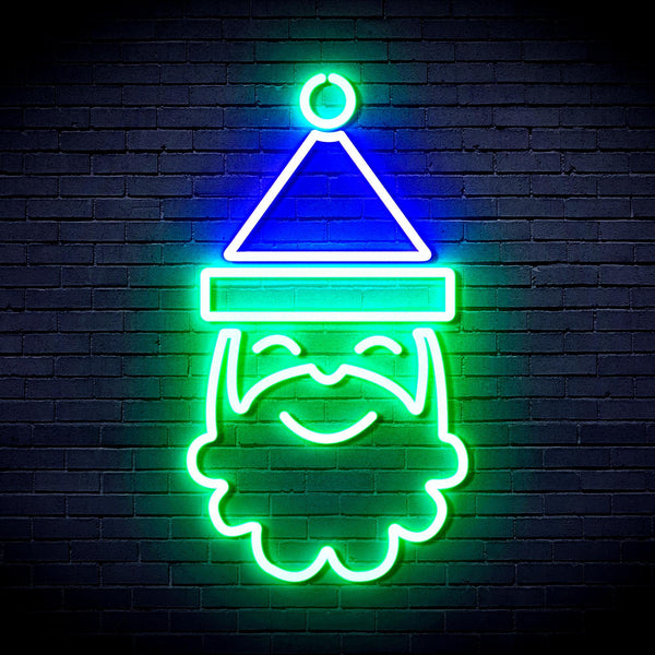 ADVPRO Santa Claus Face Ultra-Bright LED Neon Sign fnu0131 - Green & Blue