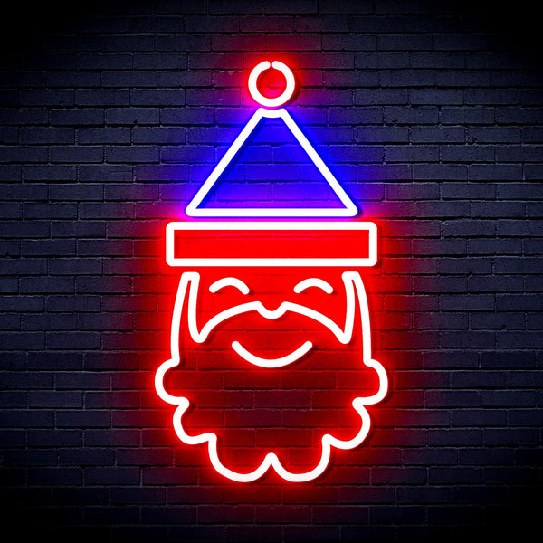 ADVPRO Santa Claus Face Ultra-Bright LED Neon Sign fnu0131 - Red & Blue