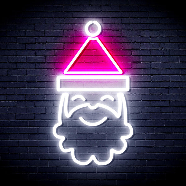 ADVPRO Santa Claus Face Ultra-Bright LED Neon Sign fnu0131 - White & Pink