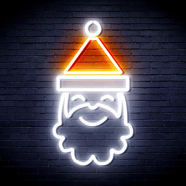 ADVPRO Santa Claus Face Ultra-Bright LED Neon Sign fnu0131 - White & Orange