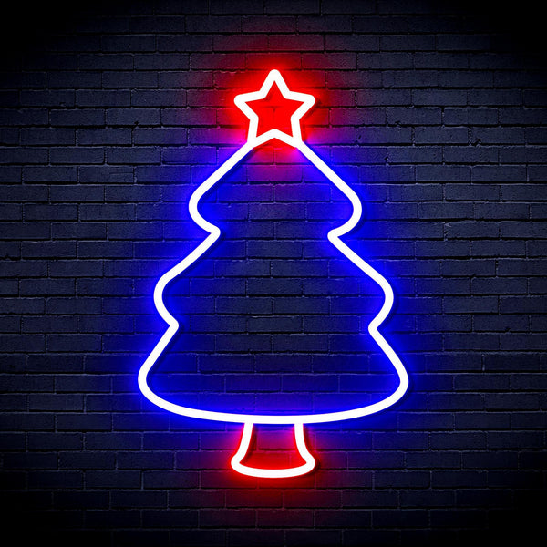 ADVPRO Christmas Tree Ultra-Bright LED Neon Sign fnu0132 - Blue & Red