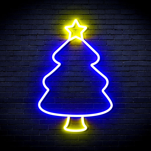 ADVPRO Christmas Tree Ultra-Bright LED Neon Sign fnu0132 - Blue & Yellow