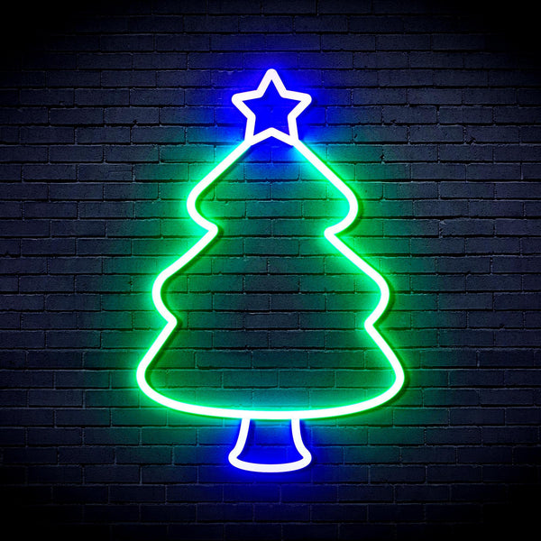 ADVPRO Christmas Tree Ultra-Bright LED Neon Sign fnu0132 - Green & Blue
