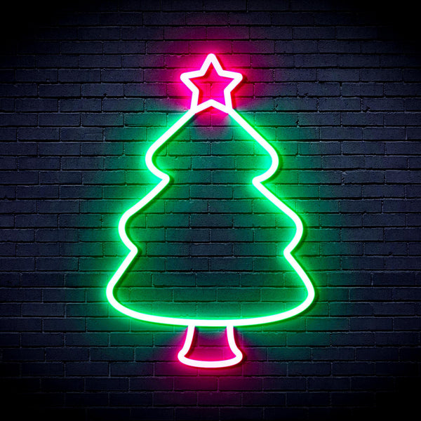 ADVPRO Christmas Tree Ultra-Bright LED Neon Sign fnu0132 - Green & Pink