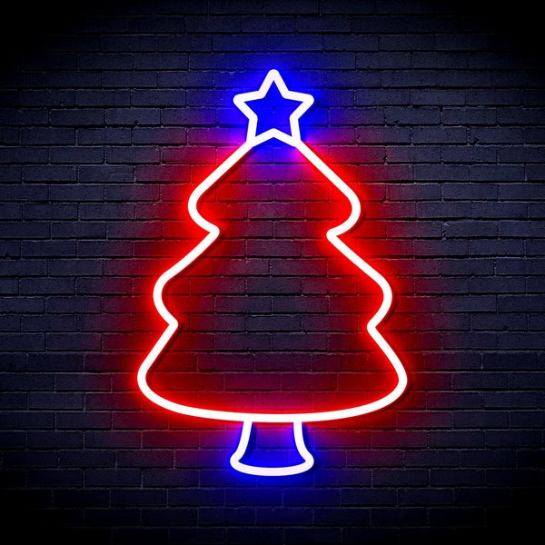 ADVPRO Christmas Tree Ultra-Bright LED Neon Sign fnu0132 - Red & Blue
