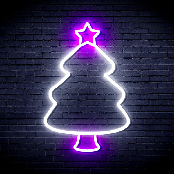 ADVPRO Christmas Tree Ultra-Bright LED Neon Sign fnu0132 - White & Purple