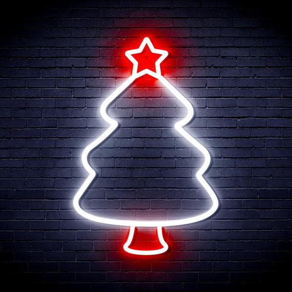 ADVPRO Christmas Tree Ultra-Bright LED Neon Sign fnu0132 - White & Red