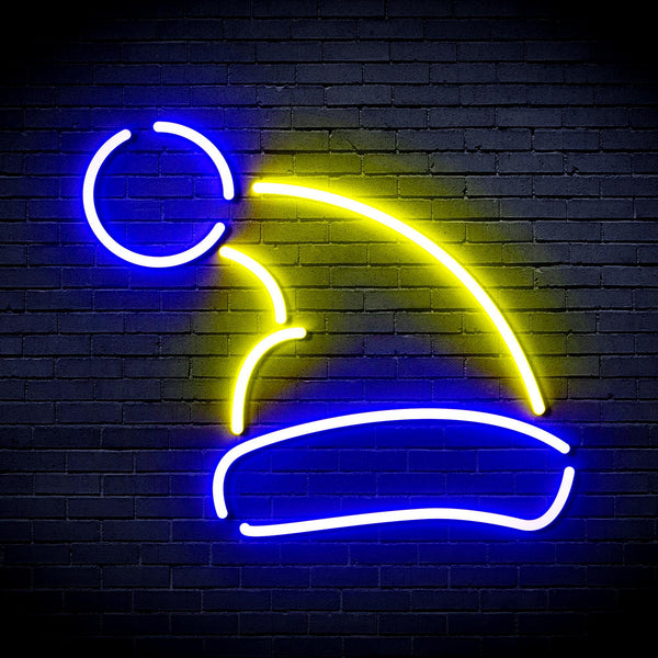 ADVPRO Christmas Hat Ultra-Bright LED Neon Sign fnu0133 - Blue & Yellow