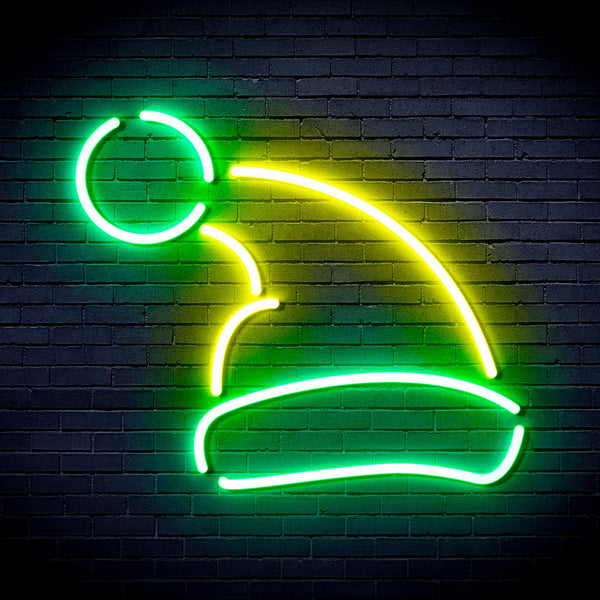 ADVPRO Christmas Hat Ultra-Bright LED Neon Sign fnu0133 - Green & Yellow