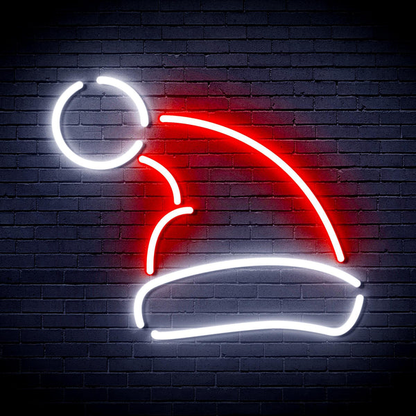 ADVPRO Christmas Hat Ultra-Bright LED Neon Sign fnu0133 - White & Red