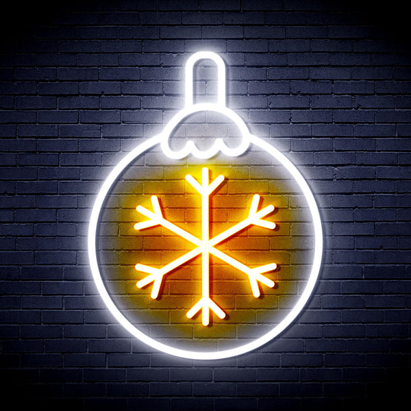 ADVPRO Christmas Tree Ornament Ultra-Bright LED Neon Sign fnu0134 - White & Golden Yellow