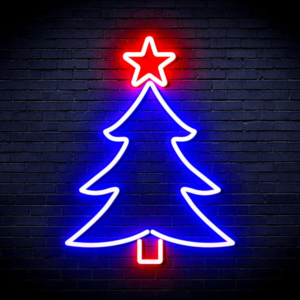 ADVPRO Christmas Tree and Star Ultra-Bright LED Neon Sign fnu0136 - Blue & Red
