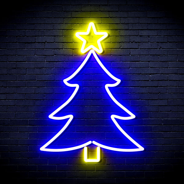 ADVPRO Christmas Tree and Star Ultra-Bright LED Neon Sign fnu0136 - Blue & Yellow