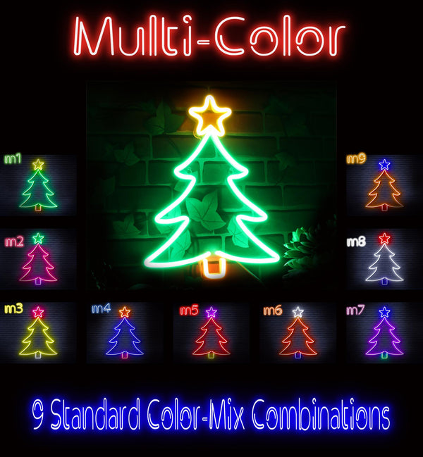 ADVPRO Christmas Tree and Star Ultra-Bright LED Neon Sign fnu0136 - Multi-Color