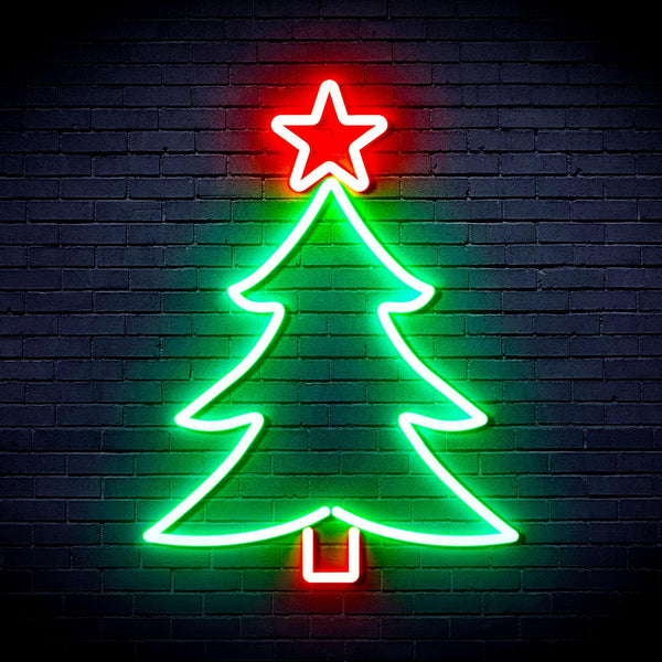 ADVPRO Christmas Tree and Star Ultra-Bright LED Neon Sign fnu0136 - Green & Red