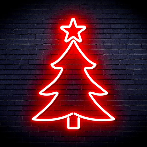 ADVPRO Christmas Tree and Star Ultra-Bright LED Neon Sign fnu0136 - Red