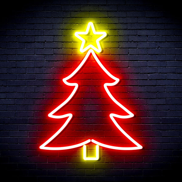 ADVPRO Christmas Tree and Star Ultra-Bright LED Neon Sign fnu0136 - Red & Yellow