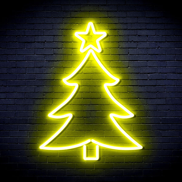 ADVPRO Christmas Tree and Star Ultra-Bright LED Neon Sign fnu0136 - Yellow