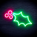 ADVPRO Christmas Holly Leaf and Berry Ultra-Bright LED Neon Sign fnu0137 - Green & Pink