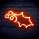 ADVPRO Christmas Holly Leaf and Berry Ultra-Bright LED Neon Sign fnu0137 - Orange