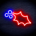ADVPRO Christmas Holly Leaf and Berry Ultra-Bright LED Neon Sign fnu0137 - Red & Blue