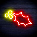 ADVPRO Christmas Holly Leaf and Berry Ultra-Bright LED Neon Sign fnu0137 - Red & Yellow