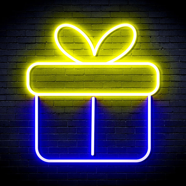 ADVPRO Christmas Present Ultra-Bright LED Neon Sign fnu0139 - Blue & Yellow
