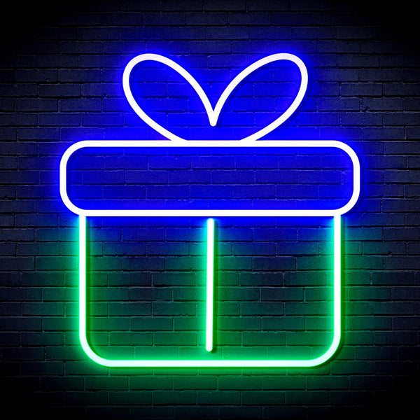 ADVPRO Christmas Present Ultra-Bright LED Neon Sign fnu0139 - Green & Blue
