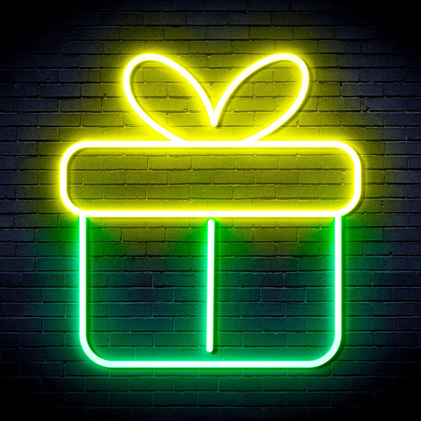 ADVPRO Christmas Present Ultra-Bright LED Neon Sign fnu0139 - Green & Yellow