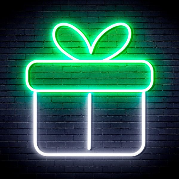 ADVPRO Christmas Present Ultra-Bright LED Neon Sign fnu0139 - White & Green