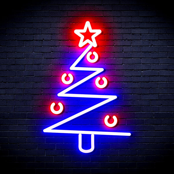ADVPRO Modern Christmas Tree Ultra-Bright LED Neon Sign fnu0140 - Blue & Red