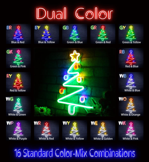 ADVPRO Modern Christmas Tree Ultra-Bright LED Neon Sign fnu0140 - Dual-Color