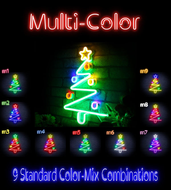 ADVPRO Modern Christmas Tree Ultra-Bright LED Neon Sign fnu0140 - Multi-Color