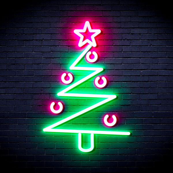 ADVPRO Modern Christmas Tree Ultra-Bright LED Neon Sign fnu0140 - Green & Pink