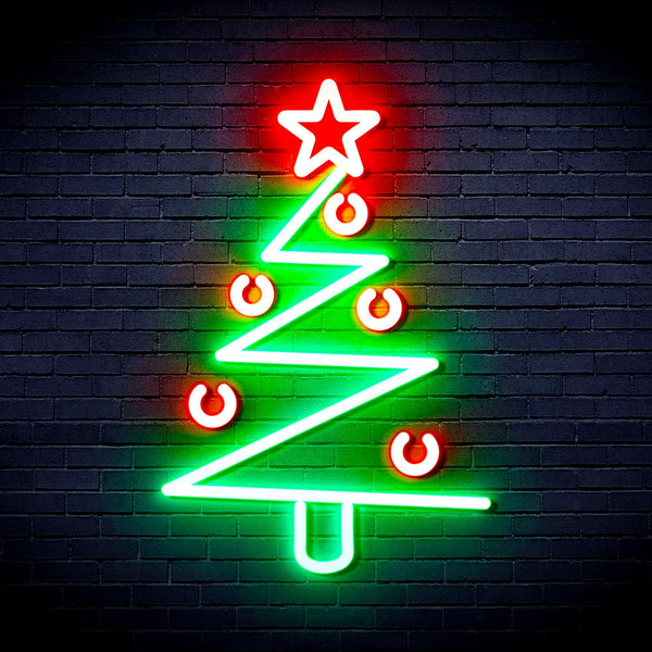 ADVPRO Modern Christmas Tree Ultra-Bright LED Neon Sign fnu0140 - Green & Red