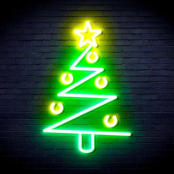 ADVPRO Modern Christmas Tree Ultra-Bright LED Neon Sign fnu0140 - Green & Yellow