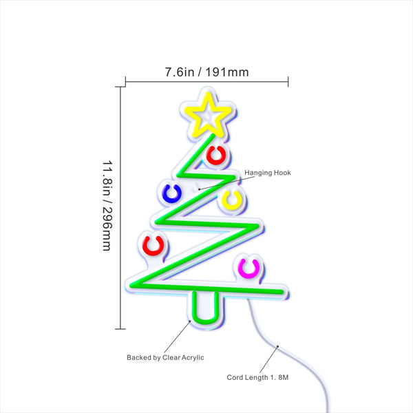 ADVPRO Modern Christmas Tree Ultra-Bright LED Neon Sign fnu0140 - Size