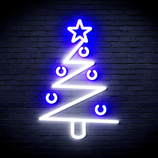 ADVPRO Modern Christmas Tree Ultra-Bright LED Neon Sign fnu0140 - White & Blue