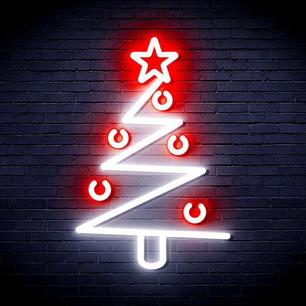 ADVPRO Modern Christmas Tree Ultra-Bright LED Neon Sign fnu0140 - White & Red