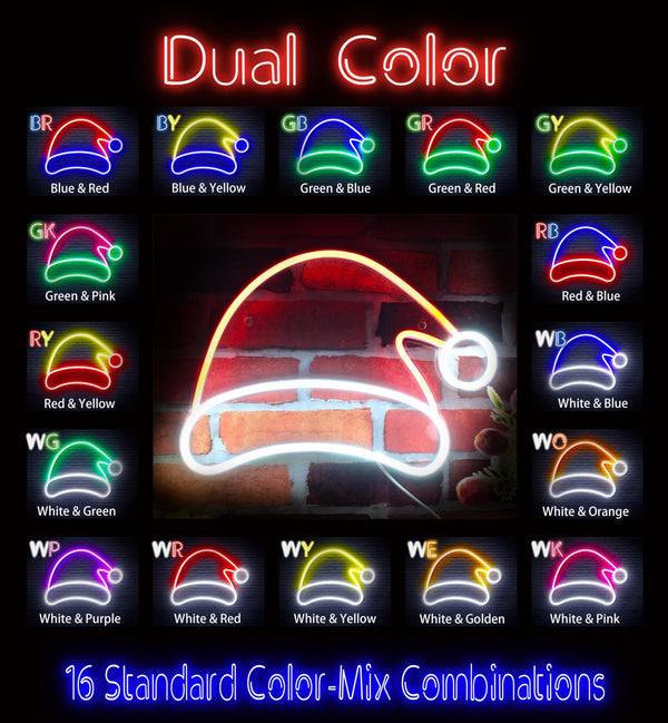 ADVPRO Christmas Hat Ultra-Bright LED Neon Sign fnu0141 - Dual-Color