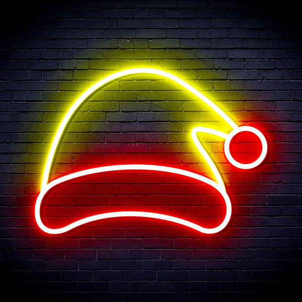 ADVPRO Christmas Hat Ultra-Bright LED Neon Sign fnu0141 - Red & Yellow